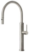 Miscelatore Lavello Monocomando Con Canna Giravole E Doccetta Estraibile Doppio Getto Steel Brushed 60026 Gessi