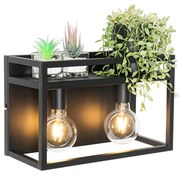 Lampada da parete intelligente nera con mensola incl. 2 WiFi G95 - Cage Rack
