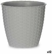 Vaso Stefanplast Grigio Plastica 19 x 17,5 x 19 cm (12 Unità)