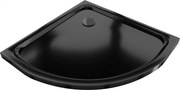 Mexen Flat piatto doccia semicircolare slim 90 x 90 cm, nero, sifone nero - 41709090B