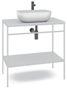 Mobile sottolavabo e lavabo Outline bianco L 80 x H 92 x P 45.5 cm