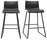 Set di 2 sgabelli da bar metallo e PP nero 65 cm ONA