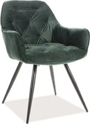 Sedia in velluto Cherry verde/nero Blu78