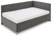 Letto da bambini con sponde color antracite imbottito con contenitore con rete inclusa 90x200 cm Cool – Meise Möbel