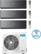 Climatizzatore Condizionatore Hisense Energy Pro X BLACK Wifi R32 Trial Split Inverter 9000 + 9000 + 18000 BTU con U.E. 3AMW72U4RJC Classe A++/A+