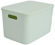 Scatola con coperchio in verde chiaro in plastica 35,5x25,5x23 cm – Homéa