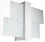 Applique da Soffitto in Legno e Vetro FENIKS 1 E27 Bianca da Interno