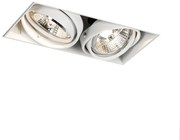 Faretto da incasso bianco GU10 AR70 senza cornice 2 luci - Oneon