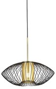 Lampada a sospensione design oro con nero 50 cm - DOBRADO