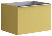 Mobile da bagno sotto lavabo Pixel plain giallo laccato L 60 x H 40 x P 45.5 cm 2 cassetti, lavabo non incluso