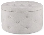 Pouf contenitore porta scarpe ERNESTINE in tessuto grigio chiaro