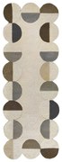 Passatoia greige in lana tessuta a mano 80x230 cm Mia Scallop Frame – Flair Rugs