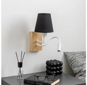 Brilagi - Applique a LED NUBILA WOOD 1xE27/25W/230V + LED/3W quercia/nero