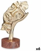 Statua Decorativa Viso Dorato Legno Metallo 16,5 x 26,5 x 11 cm