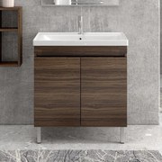 Kamalu - mobile bagno a terra 80 cm lavabo integrato e due ante sv-80t