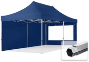 TOOLPORT 3x6m gazebo pieghevole PES con laterali (finestre panoramiche), PROFESSIONAL alluminio, blu scuro - (600232)