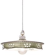 Lampadario Classico Alessandria Ceramica E Ottone Satinato 1 Luce E27