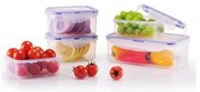 SET 5x Contenitori alimentari LOCK blu/trasparente