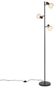 Lampada da terra nera con rame 3 luci - Mesh