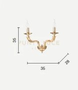 Applique villa 2 luci bianco e cromo attacco e14