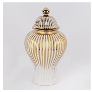 Vaso in ceramica 35x18,5 cm oro/bianco