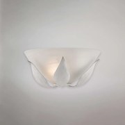 Bonetti Illumina Applique in ferro laccato bianco con decorazione argento antico e diffusore in vetro diametro 30 - 1 luce