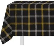 Tovaglia natalizia tartan nero e oro