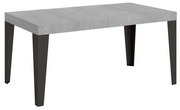 Tavolo Estensibile Flame Premium P.120 - Telaio Antracite, 90x130/234 cm Flame Premium / Cemento