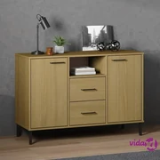 Credenza Arvada, Madia moderna a 3 ante e ripiani, Buffet da cucina, Buffet  di design da soggiorno, 154x40h75 cm, Rovere e Bianco, con imballo  rinforzato