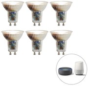 Set di 6 lampadine LED GU10 intelligenti dimmerabili in Kelvin 4,8W 400 lm 1800K - 6500K