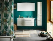 Mobile sottolavabo e lavabo Contea per vasca a destra rovere bianco L 117 cm