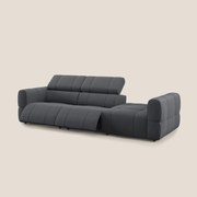 Giotto Divano con terminale e opzione relax elettrico in microfibra effetto velluto impermeabile T09 grigio