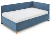 Letto da bambini con sponde blu imbottito con contenitore e rete inclusi 120x200 cm Cool – Meise Möbel