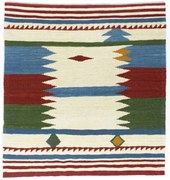 Kilim Tappeto 110x120 Beige (Iran) Tessuto A Mano