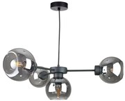 Lampadario a sospensione con filo KALIOPE 4xE27/60W/230V nero/fumé nero