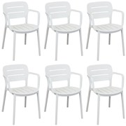 HAZEL - set 6 poltrone in polipropilene impilabili