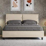 Letto contenitore imbottito 160x190 similpelle tortora Sleeper