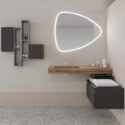 Pensile bagno Ofset grigio in mdf apertura da sinistra P 15 x L 15 x H 80 cm