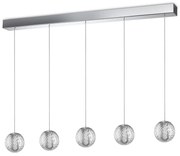 Lampadario A Sospensione Contemporaneo Diamond Metallo Cromo Led 27W 3000K Ip20