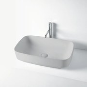 Lavabo da appoggio Arredo KERASAN rettangolare in ceramica L 60 x H 15 x P 38 cm grigio piletta non inclusa