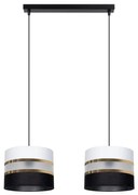 Lampadario a sospensione con filo CORAL 2xE27/60W/230V bianco e nero