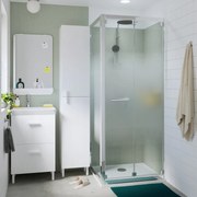 Box doccia con ingresso frontale L 80 x H 190 cm vetro senza finitura / trasparente profilo cromato