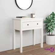 VidaXL Tavolo Consolle Bianco 80x40x75 cm in Legno Massello di Pino