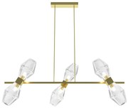 Lampadario Contemporaneo Coctail Time Metallo Oro 6 Luci Diffusori Lineare