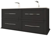 Mobile da bagno sospeso sotto lavabo L 120 x H 55 x P 46 cm grafite laccato opaco, 4 cassetti BADEN HAUS Tiffany