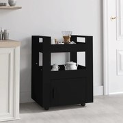 Carrello Da Cucina Nero 60x45x80 Cm İn Legno Multistrato /