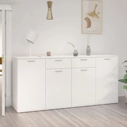 Credenza bianco lucido 160x36x75 cm in truciolato