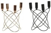 Candelabro DKD Home Decor Nero Dorato Metallo Moderno 20 x 20 x 23 cm (2 Unità)