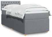 Giroletto a molle con materasso grigio chiaro 80x200 cm tessuto