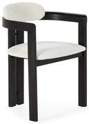 Set di sedie da pranzo bianca/nera in imbottito con braccioli 2 pz Eiden – MOME